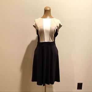 Madison Black Colorblock Fit & Flare Knit Dress